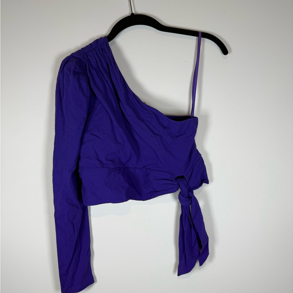 Free People Asymmetrical Purple Blouse